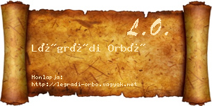 Légrádi Orbó névjegykártya